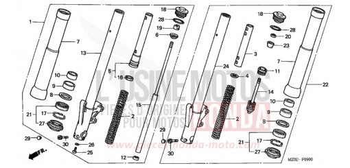 FRONT FORK GL1500C1 de 2001